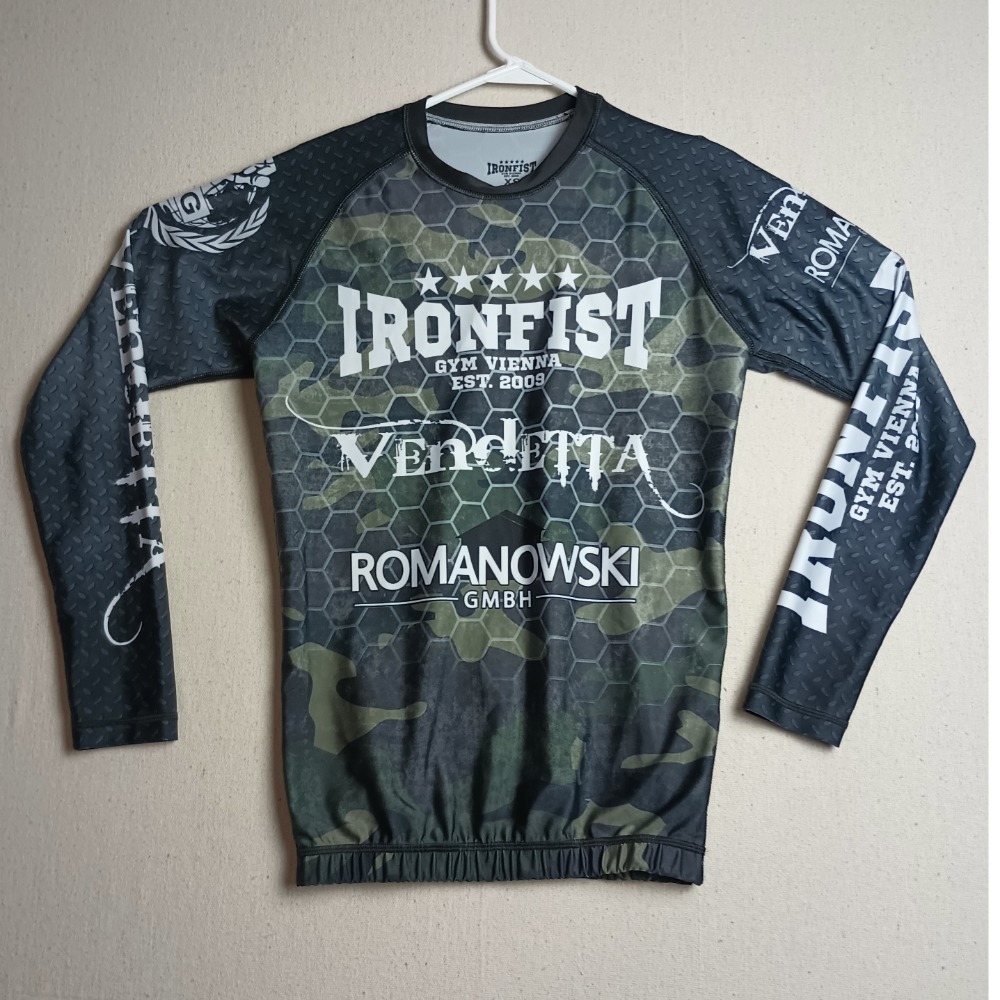 Ironfist Rash Guard Compression‎ Shirt Long Sleeve Camo Gym Vendetta XS Camo G